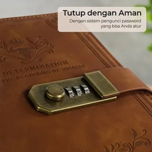 Notebook Kulit A5 - Buku Catatan Premium dengan Pengunci Password