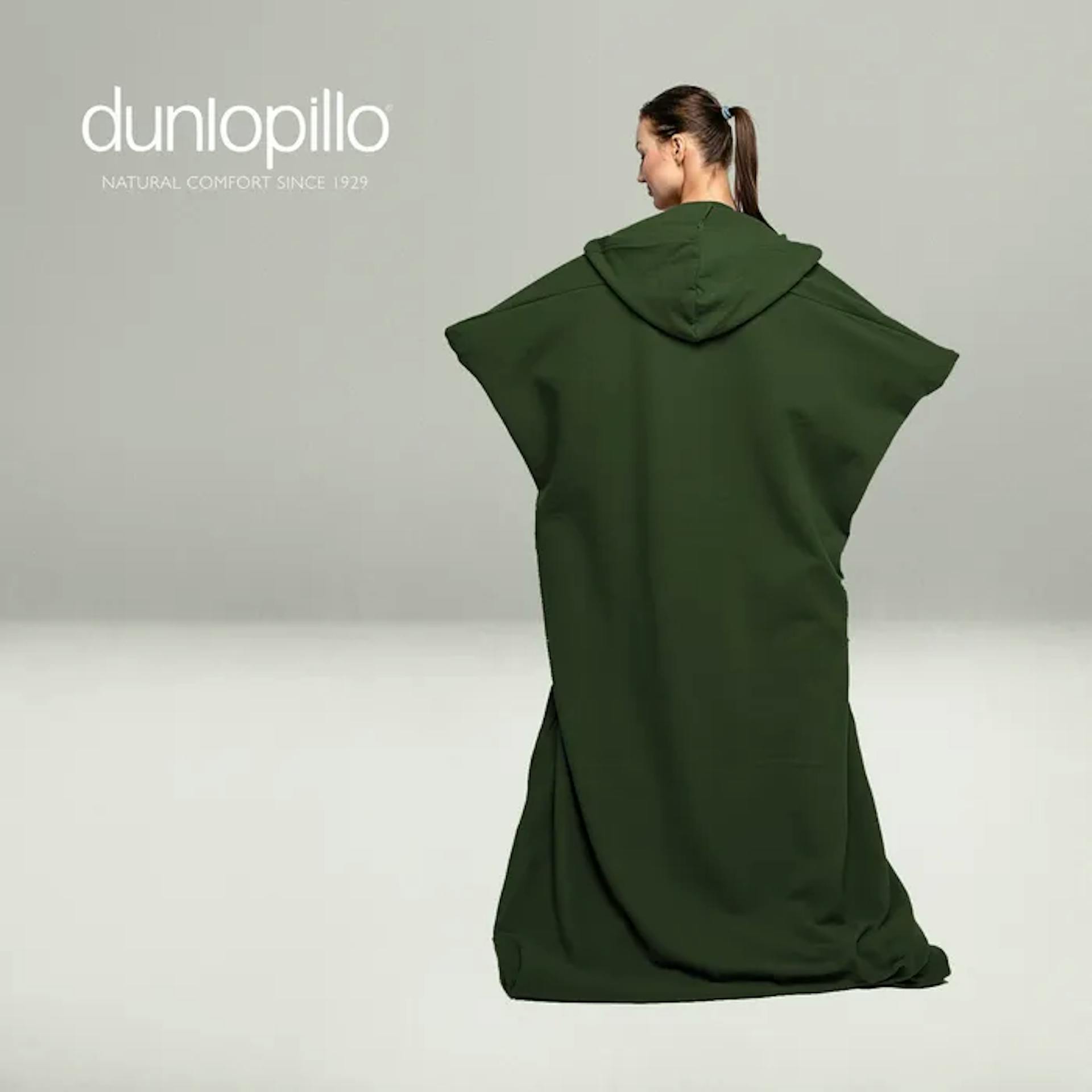 Dunlopillo Hooded Thermal Blanket Green Army