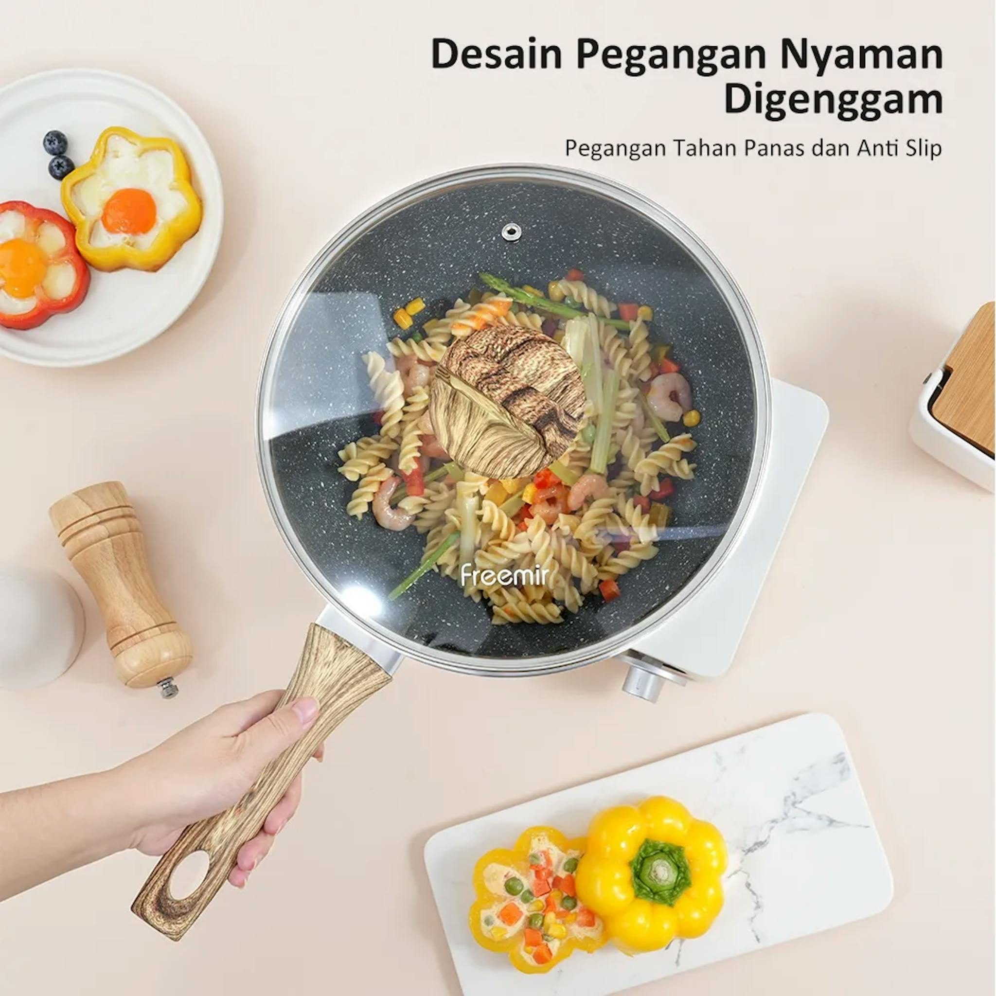 Cookware set Freemir dengan gagang kayu