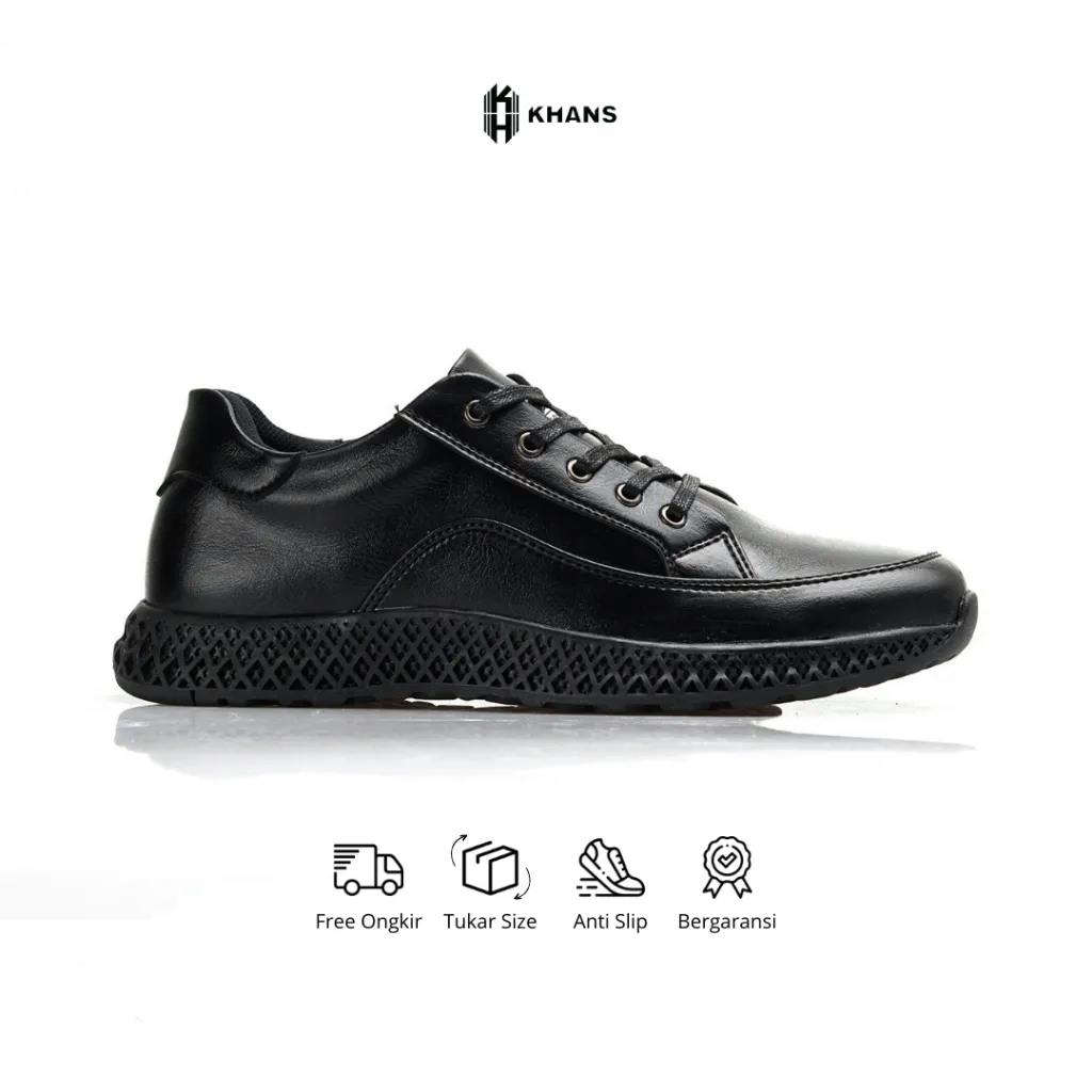 Sepatu Formal Casual Pria Khans - Hope Black