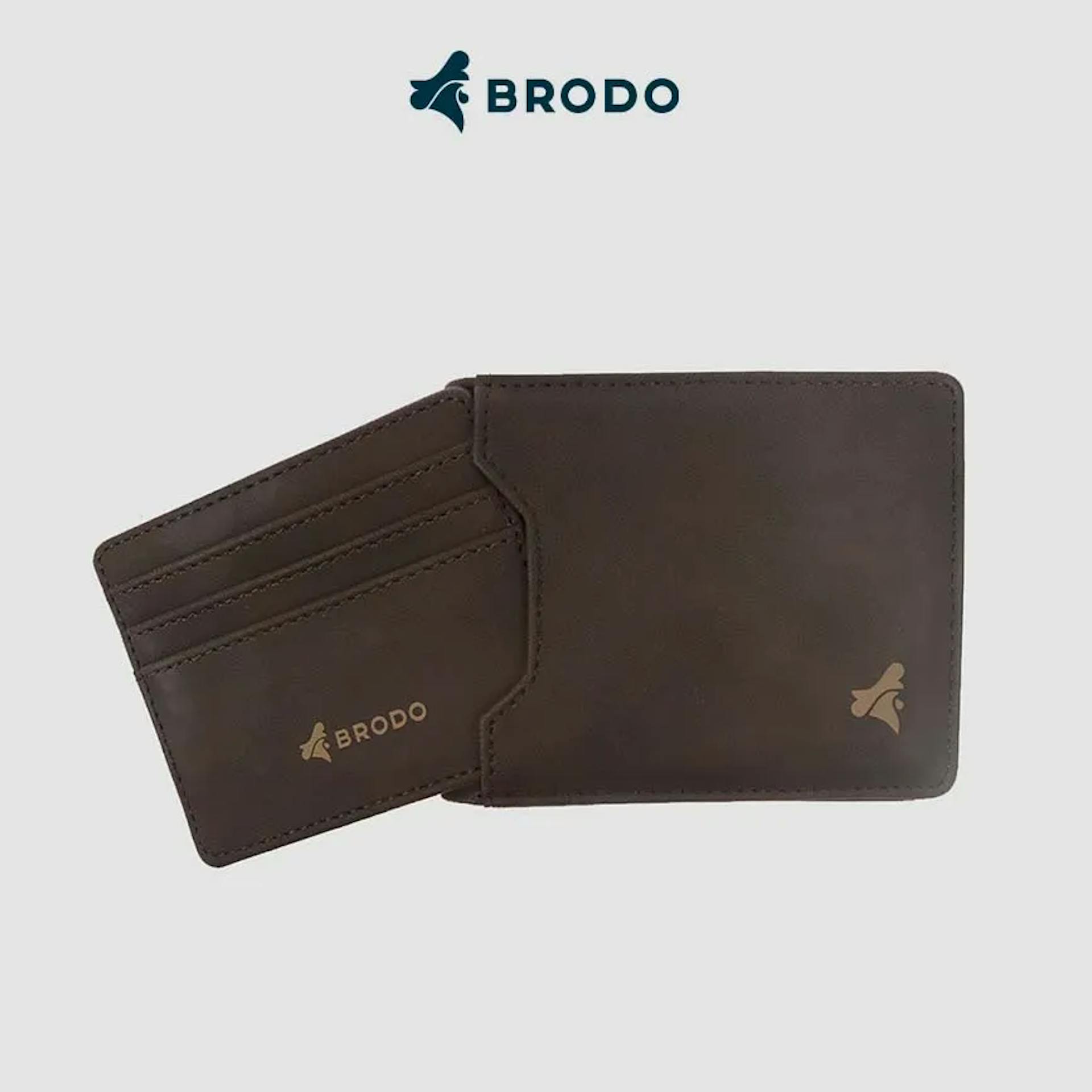 Dompet Bifold Brodo Leftscape Cokelat