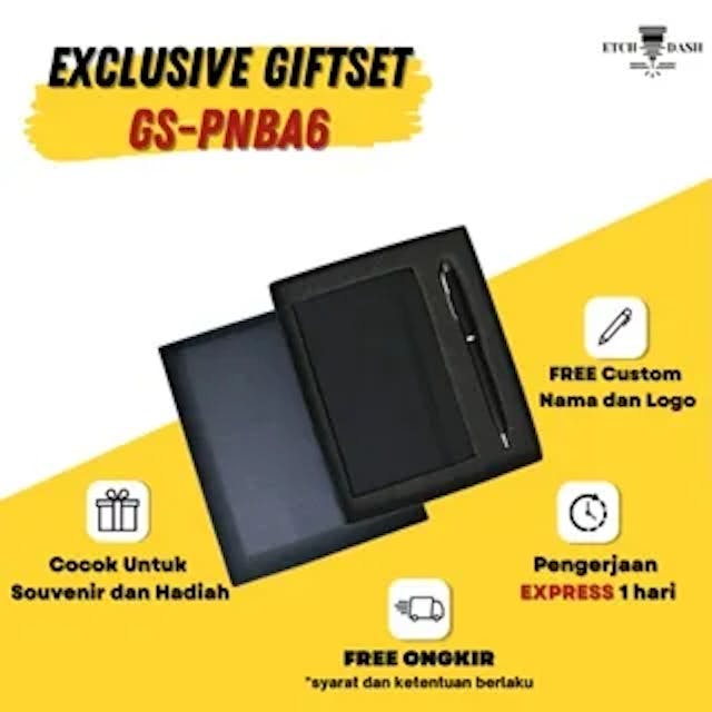 Buku Jurnal A6 dan Pulpen - Giftset Souvenir Eksklusif GS-PNBA6