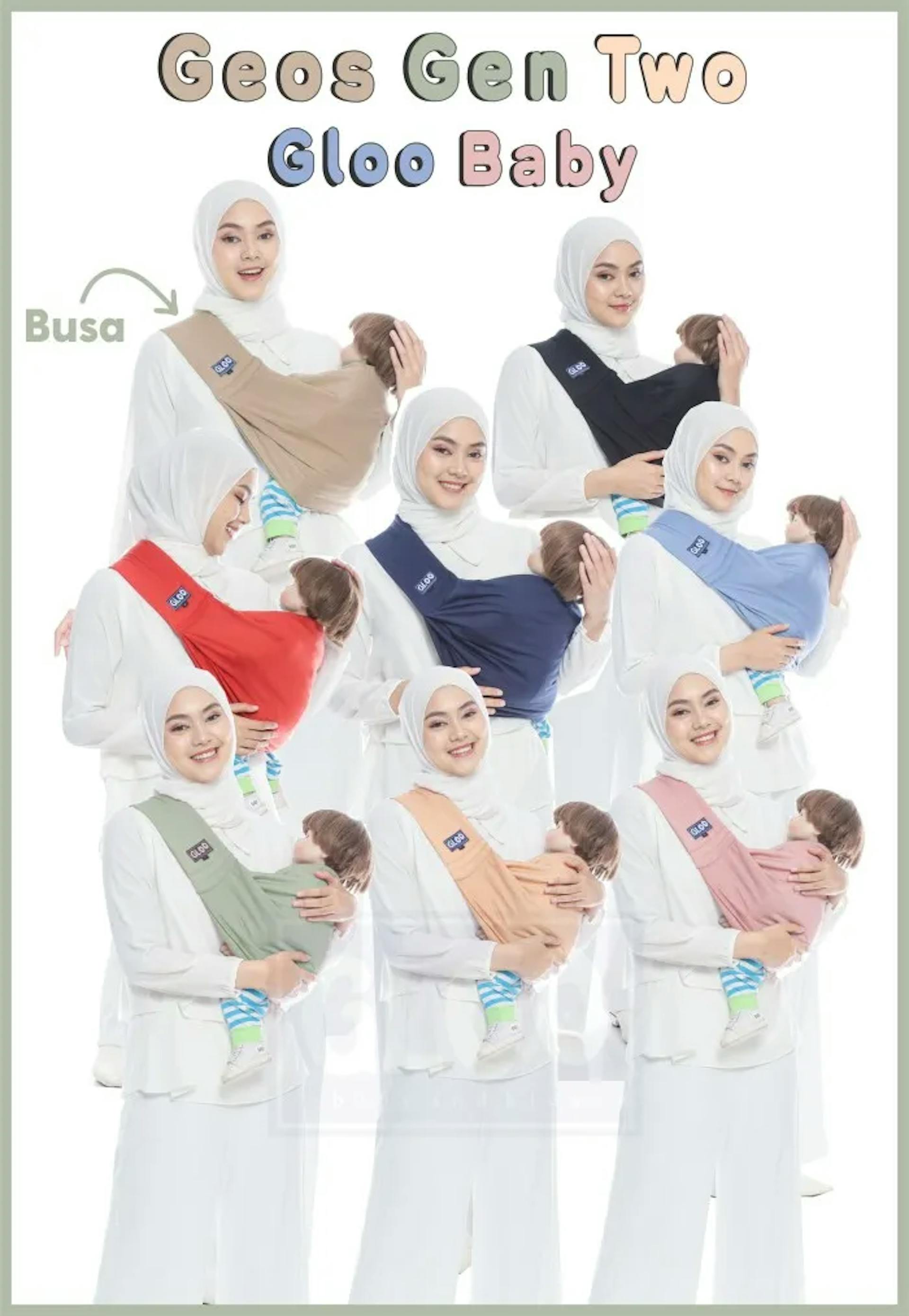 Warna-warni pilihan Gendongan Kaos Gloo Baby Gen Two.