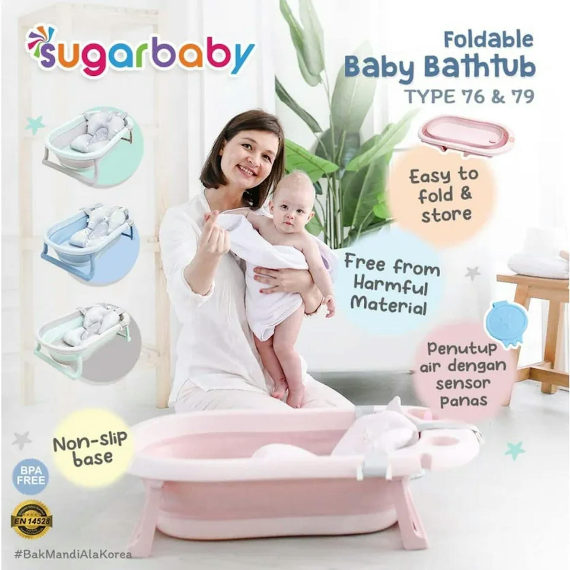 Sugar Baby Foldable Bathtub dengan Pilihan Warna