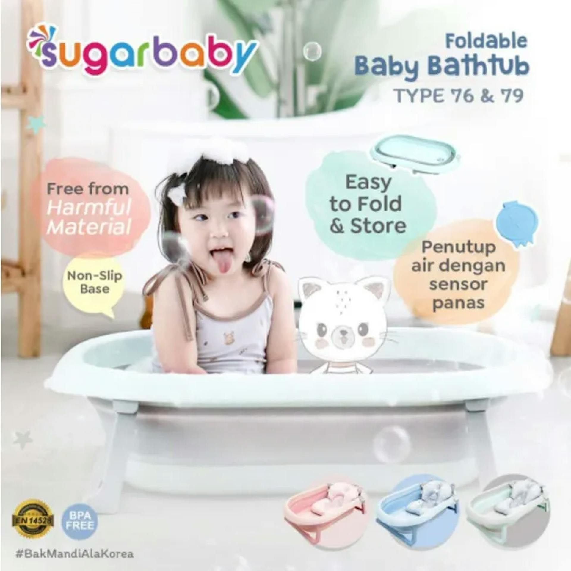 Sugar Baby Bathtub Bayi dengan Desain Lipat