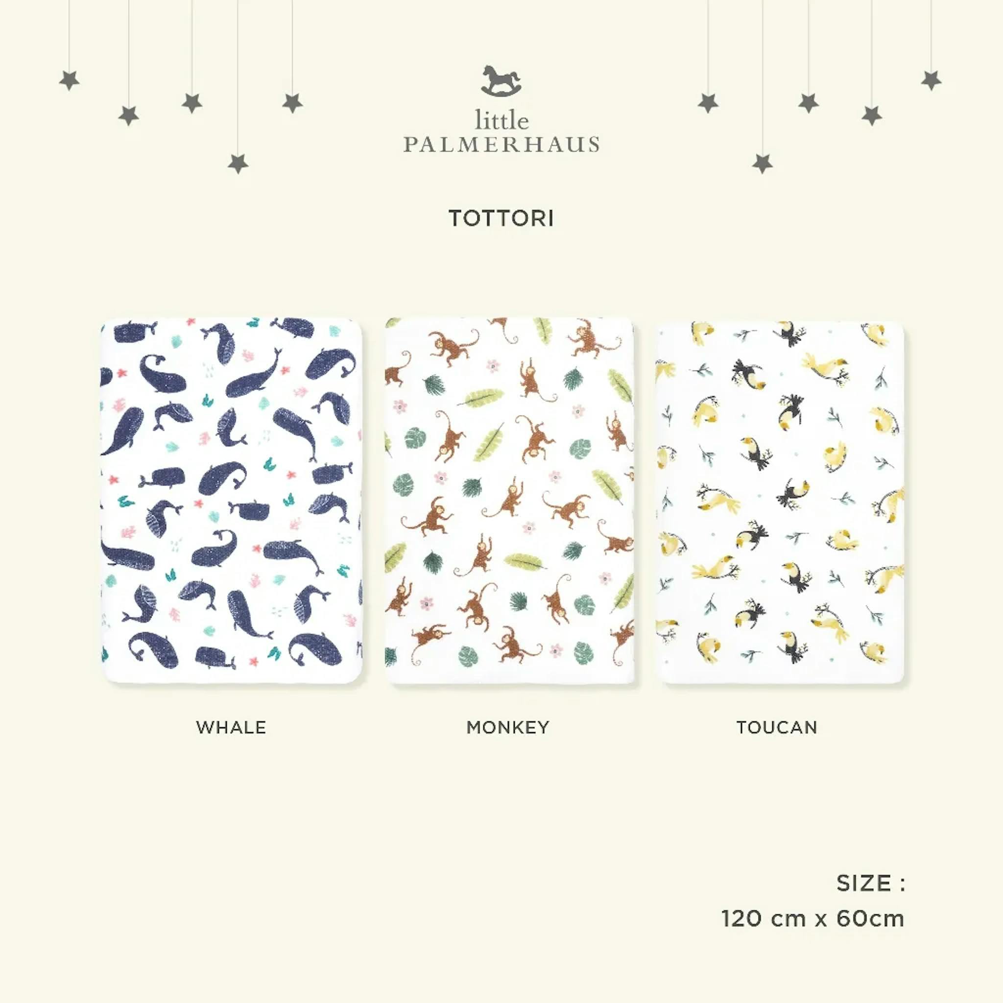 Little Palmerhaus Tottori Baby Towel motif paus, monyet, toucan