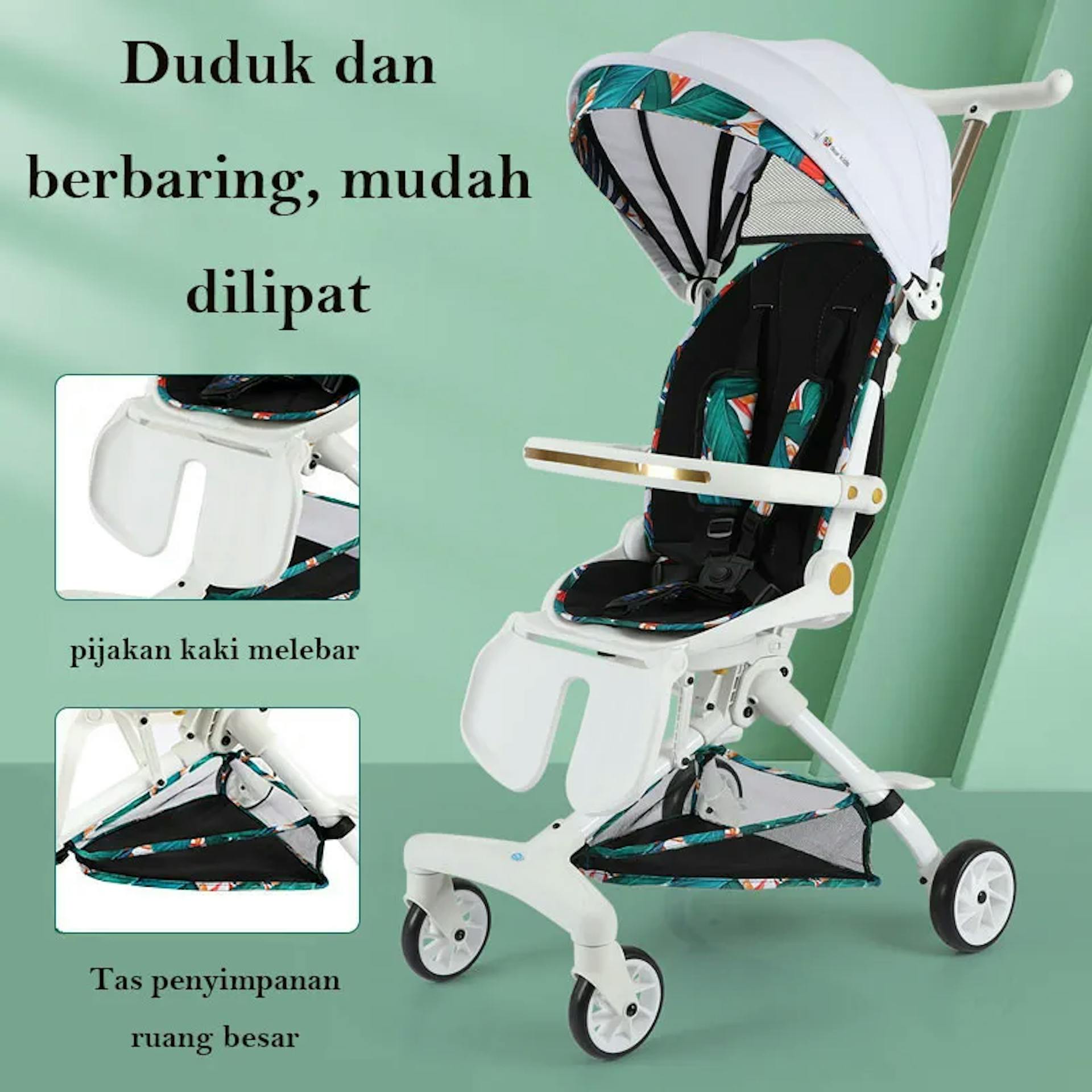 Mmflight Baby Stroller dengan Sabuk Pengaman 3 Titik