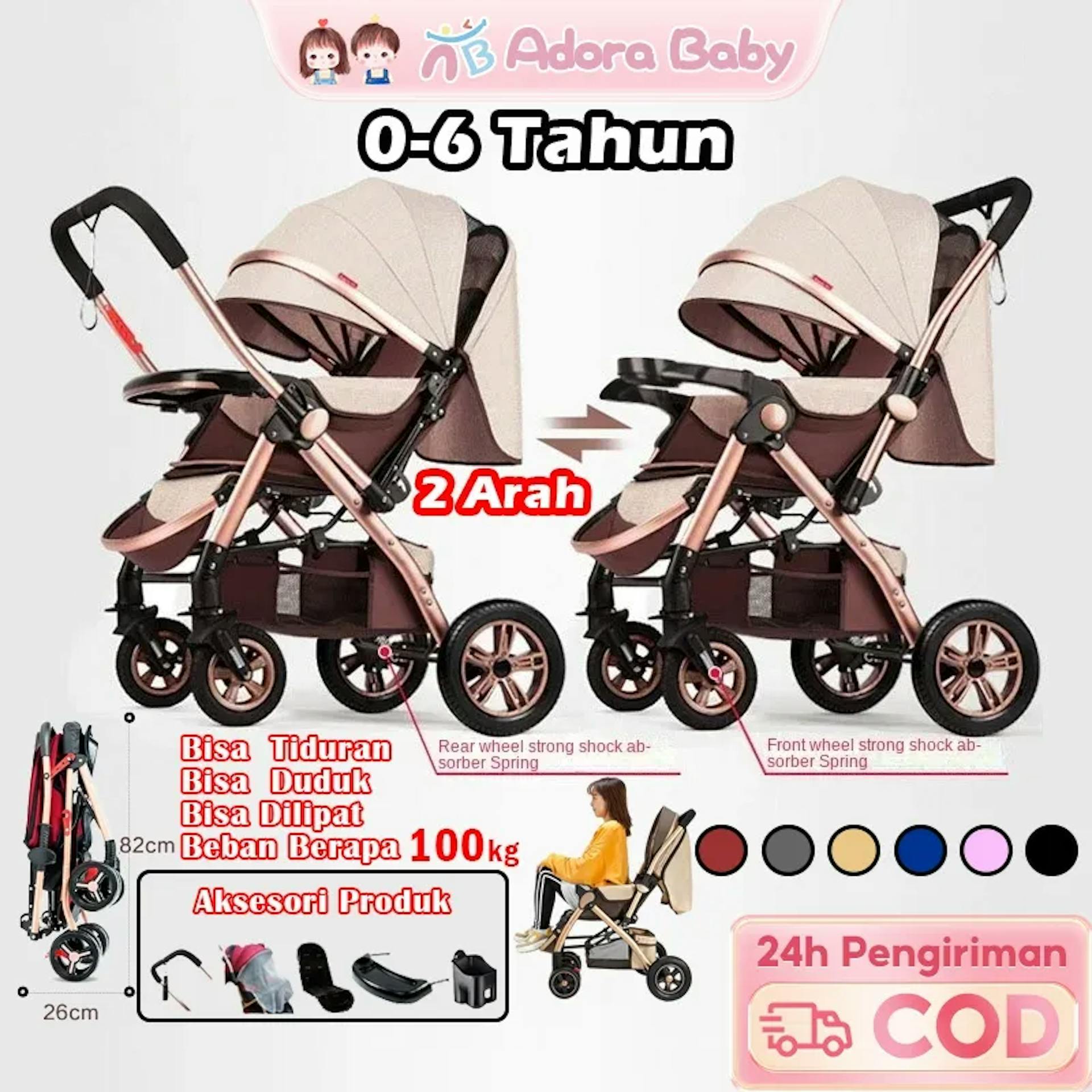 Adora Baby Stroller Lipat