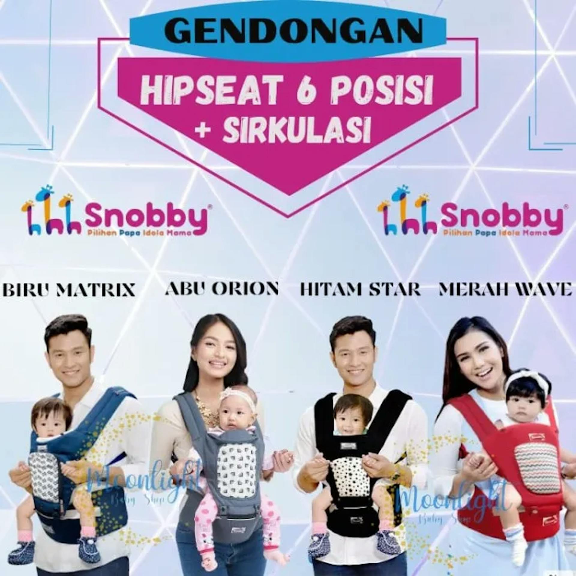 Gendongan Bayi Snobby HIPSEAT untuk 6 Posisi Gendong