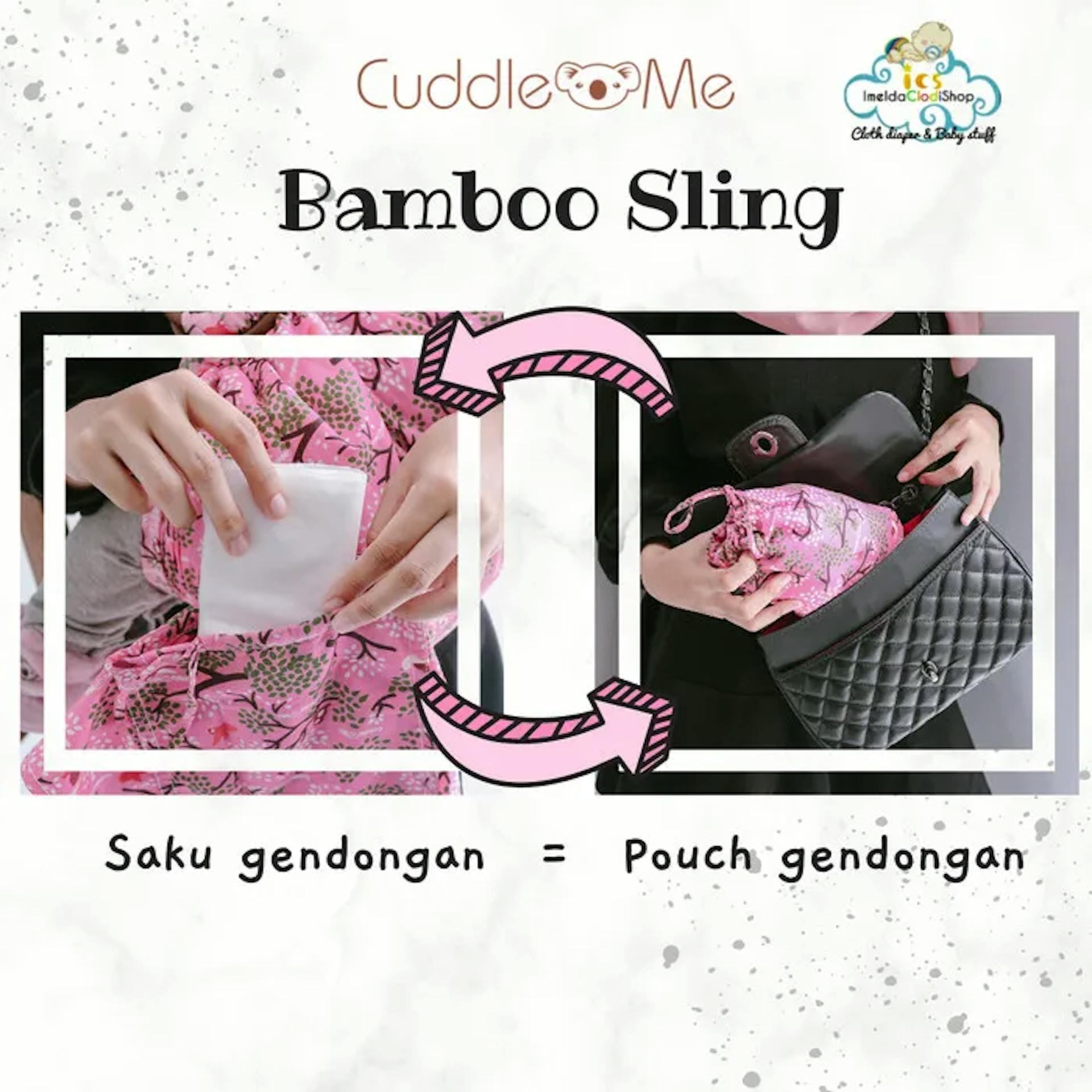 Cuddle Me Bamboo Ring Sling Berry dengan Pouch Multifungsi