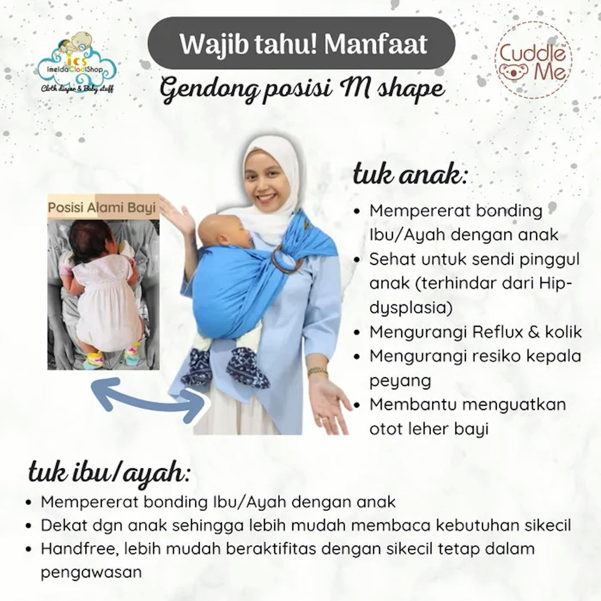 Ring Sling Bamboo Berry dengan Material Katun Bambu