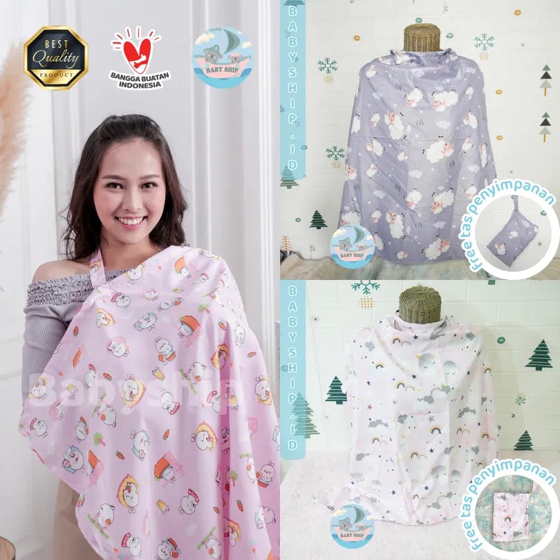 Nursing Cover BabyShip dengan motif lucu