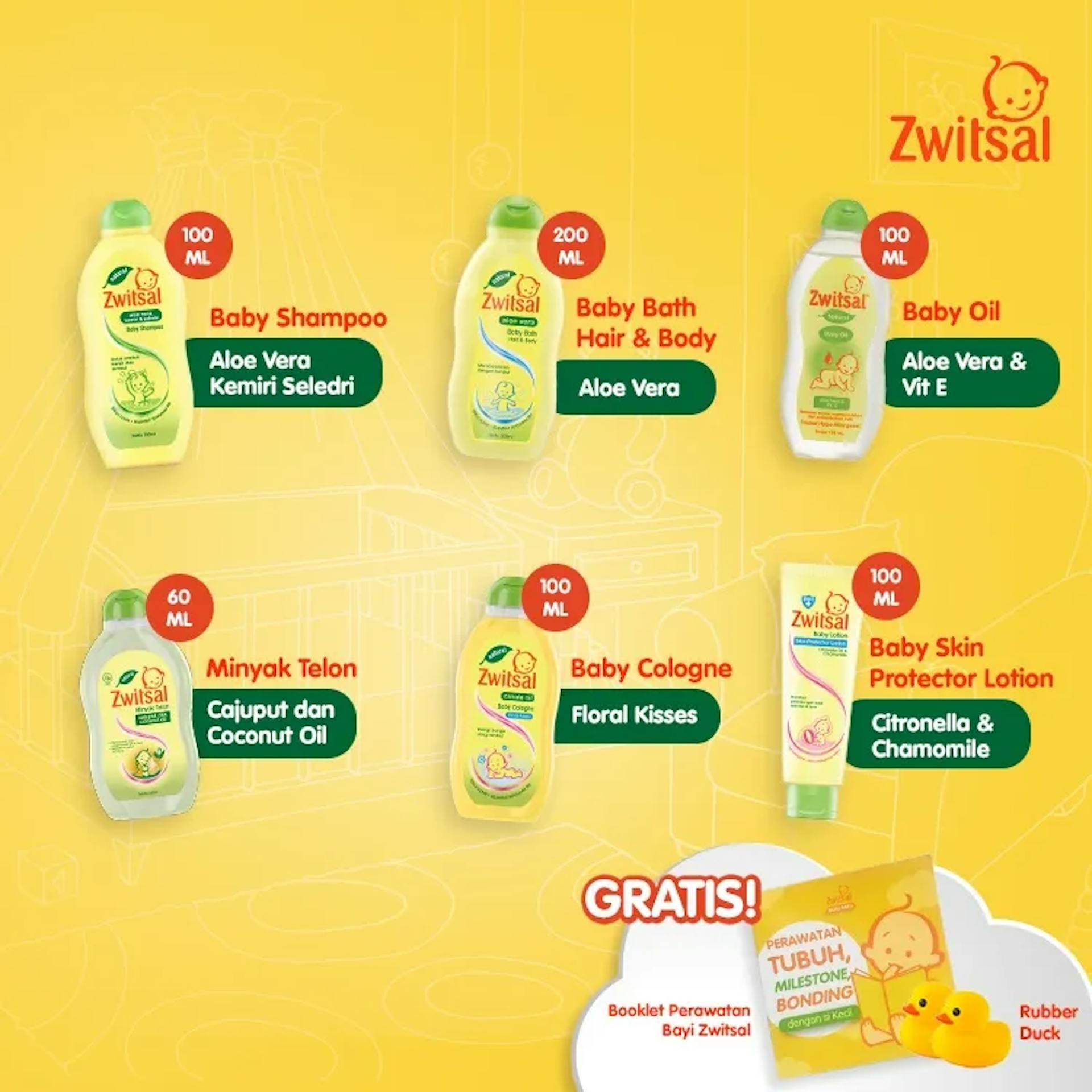 Zwitsal Essential Baby Gift Set lengkap dengan berbagai produk perawatan bayi