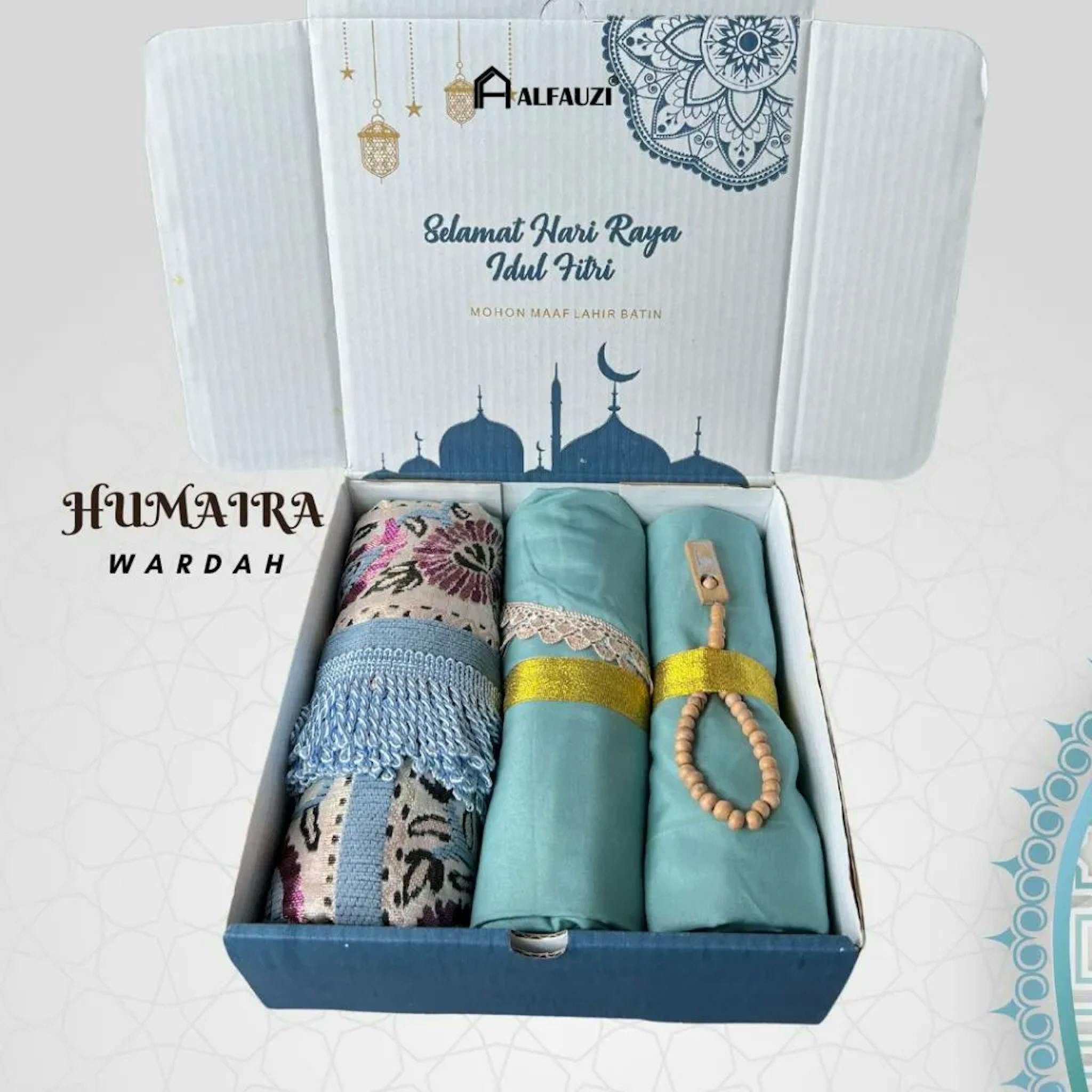 Gift Set Mukena, Sajadah, Tasbih, dan Kartu Ucapan