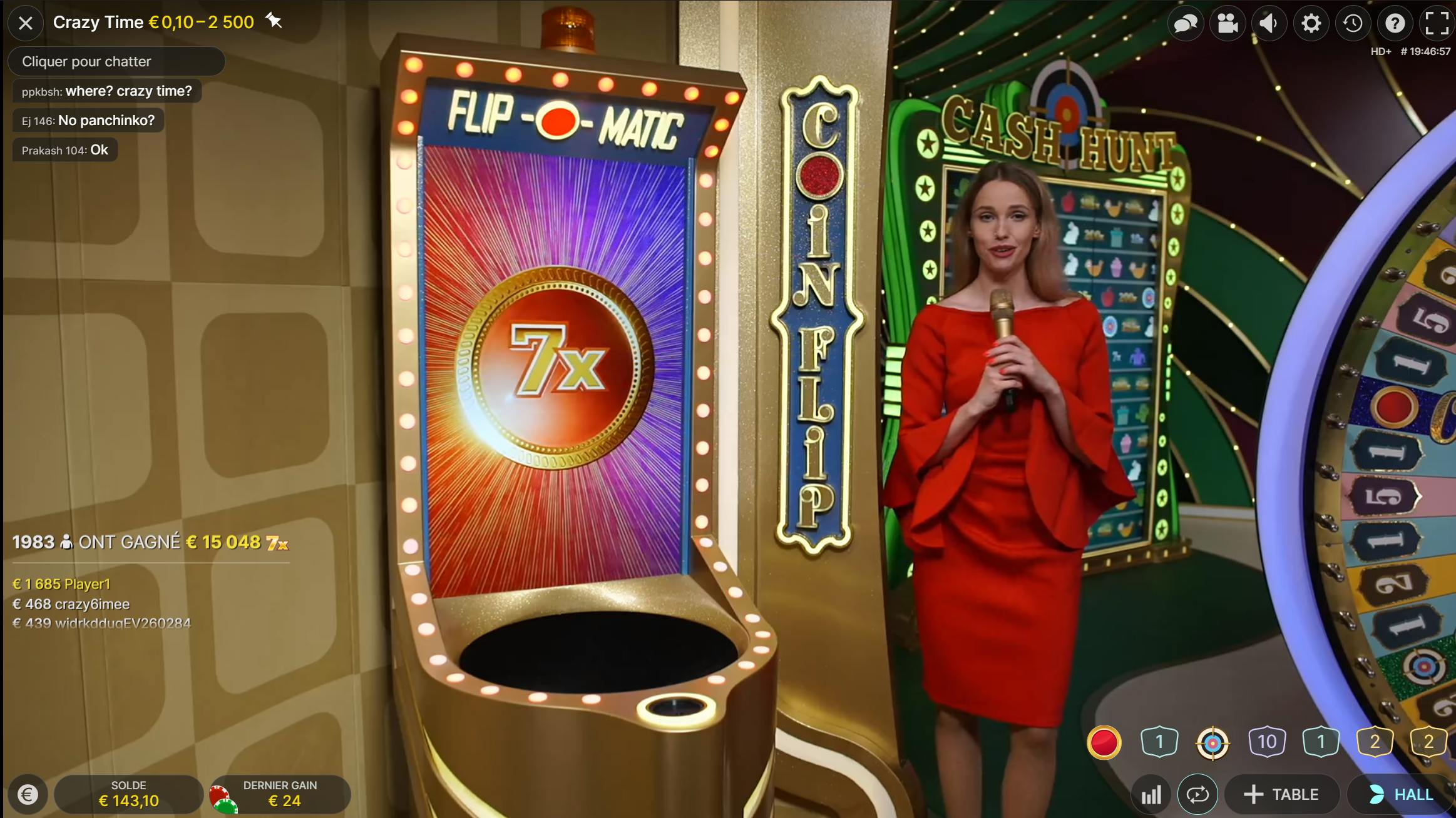 crazy time coin flip red x7 evolution gaming sur cresus