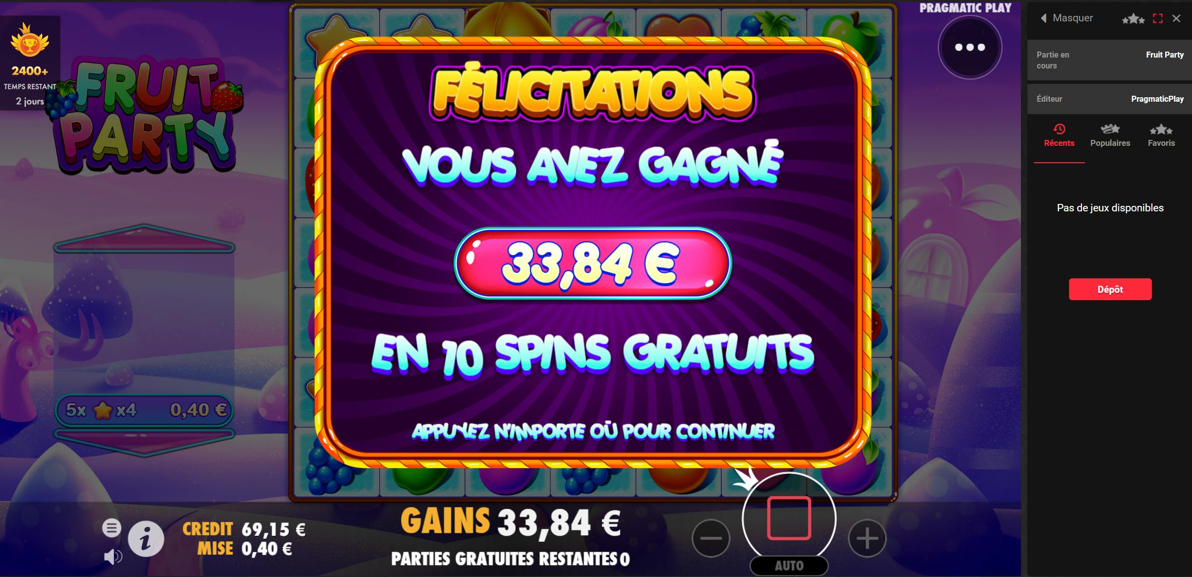 fruit party achat de bonus pragmatic