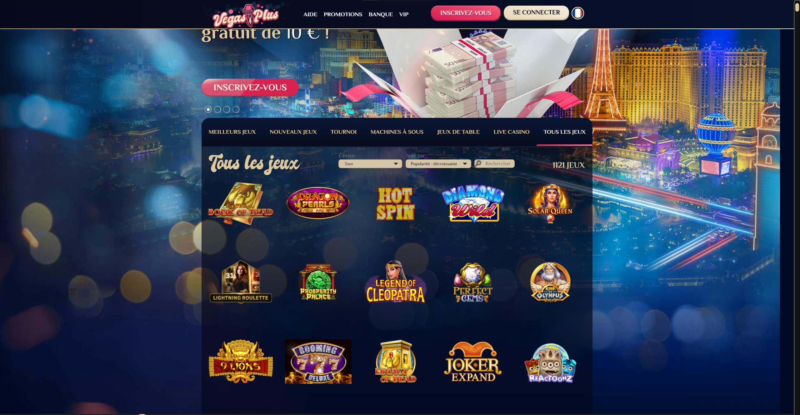 landing page vegas plus