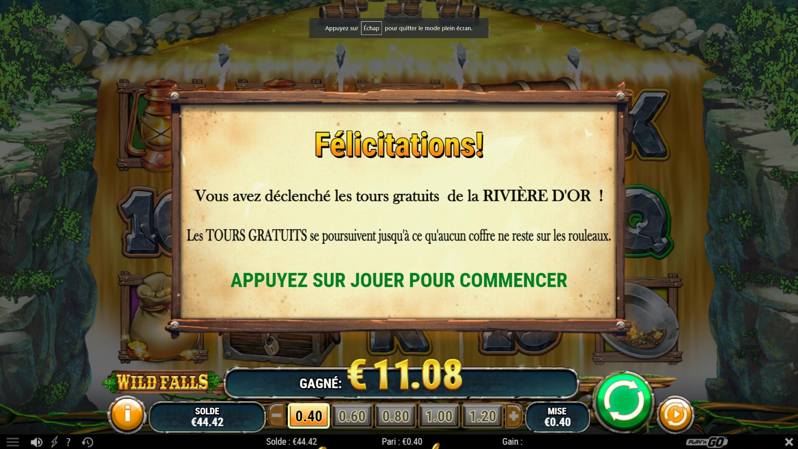 Golden bonus Wild Falls Play N Go