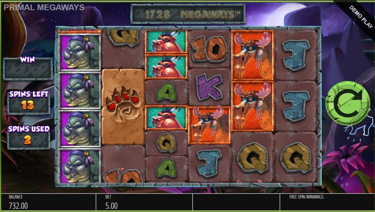 Primal Megaways Blueprint Gaming videoslot bonus mod HD