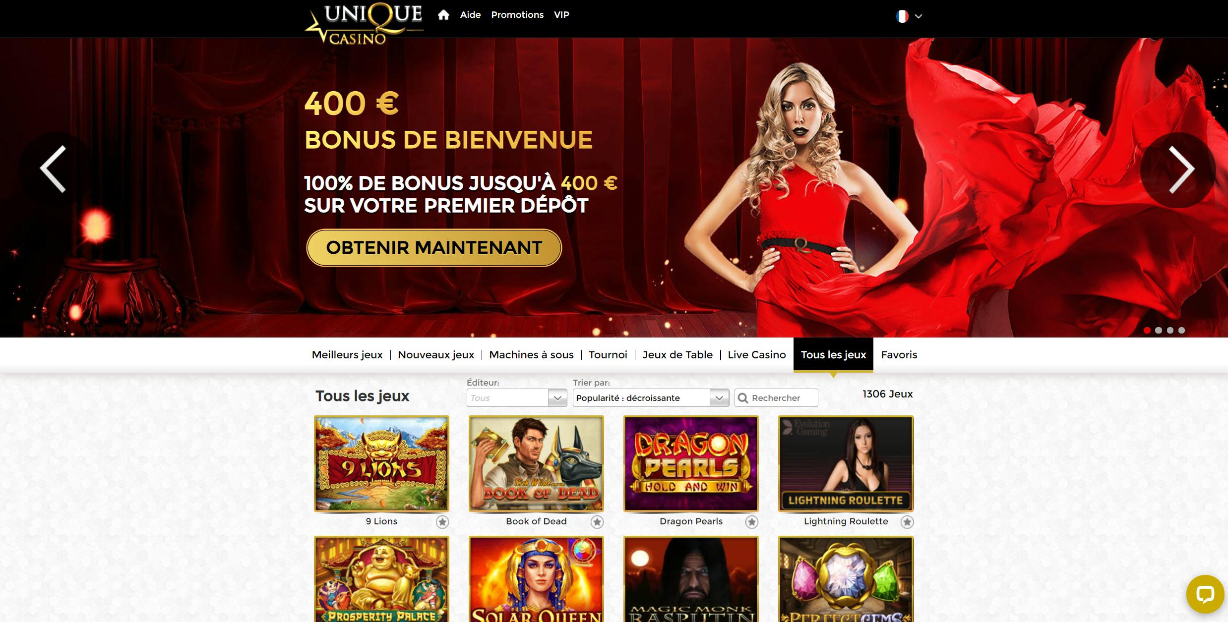landing page unique casino