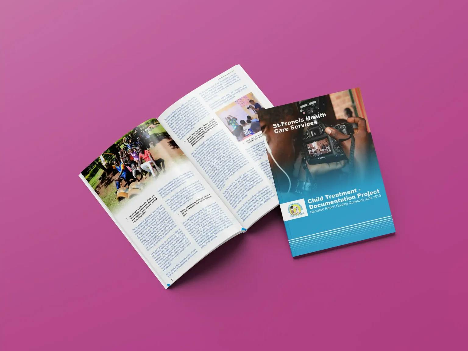 Documentary report layout design by Kalaz Media for St. Francis health care services