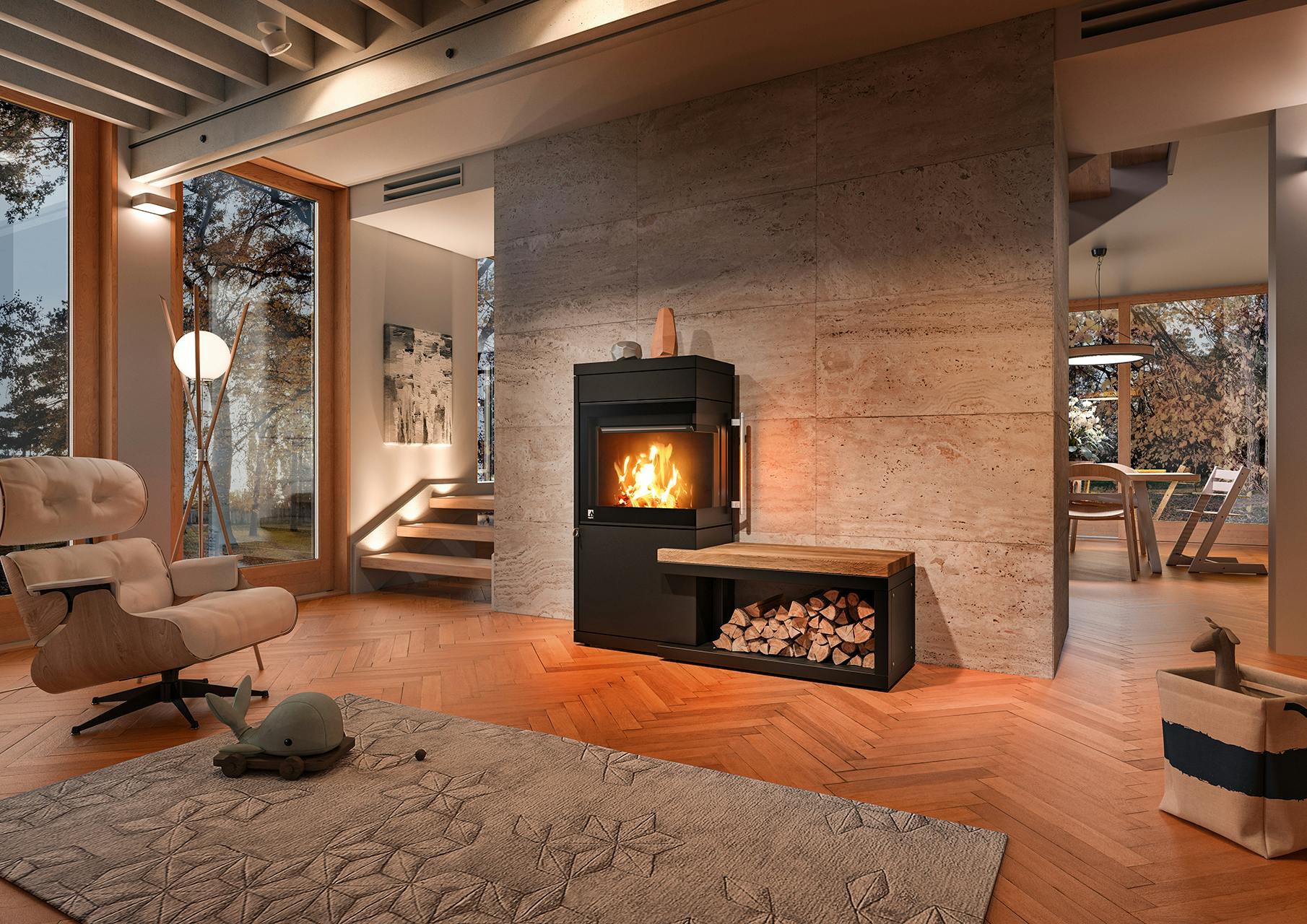 Kamin im Raum