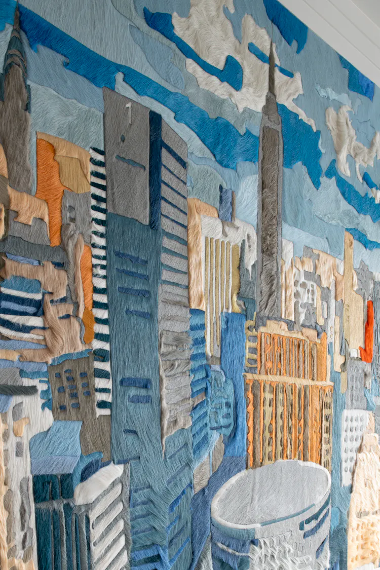 KA-Murphy-Interior-Design-New-York-Project-One-Penn-Plaza-Pantry-Area-Manhattan-Skyline-Mural