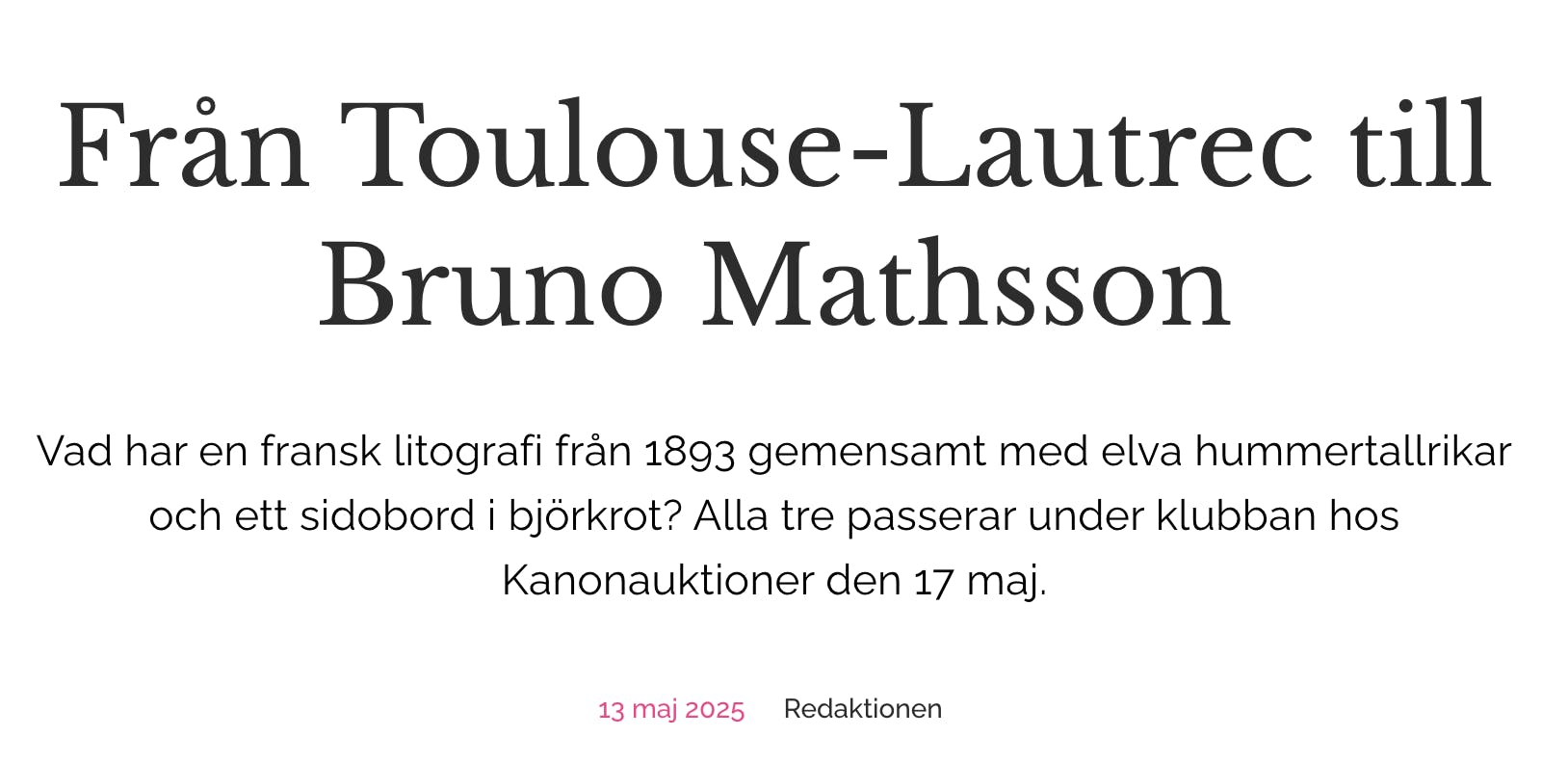 Artikel i Barnebys Magazine