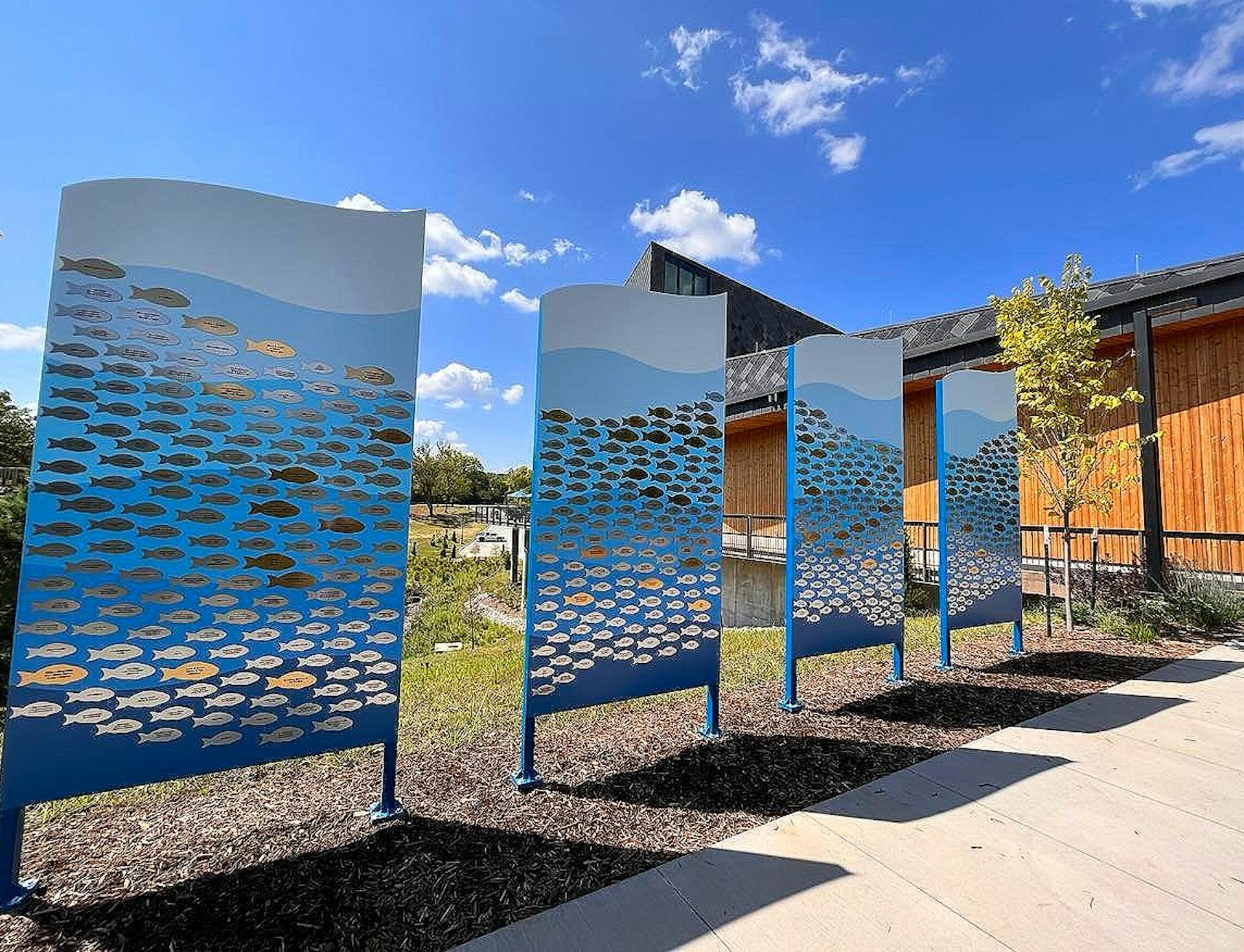 Plaques displaying sponsors of the zoo