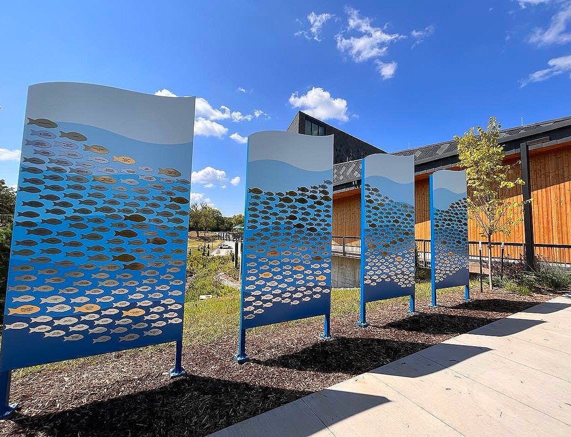 Plaques displaying sponsors of the zoo