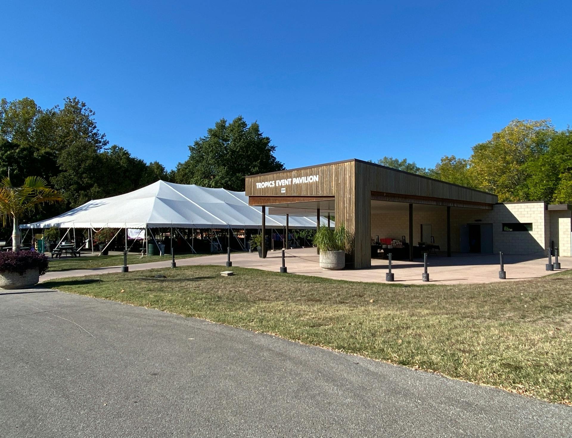 Photo of pavilion and tent.