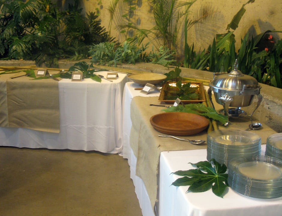 A table with food set on it