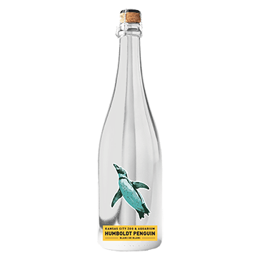 Image of a bottle of white wine featuring a humboldt penguin on it.