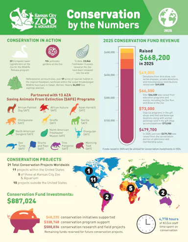 Conservation by the numbers infographic for 2025.