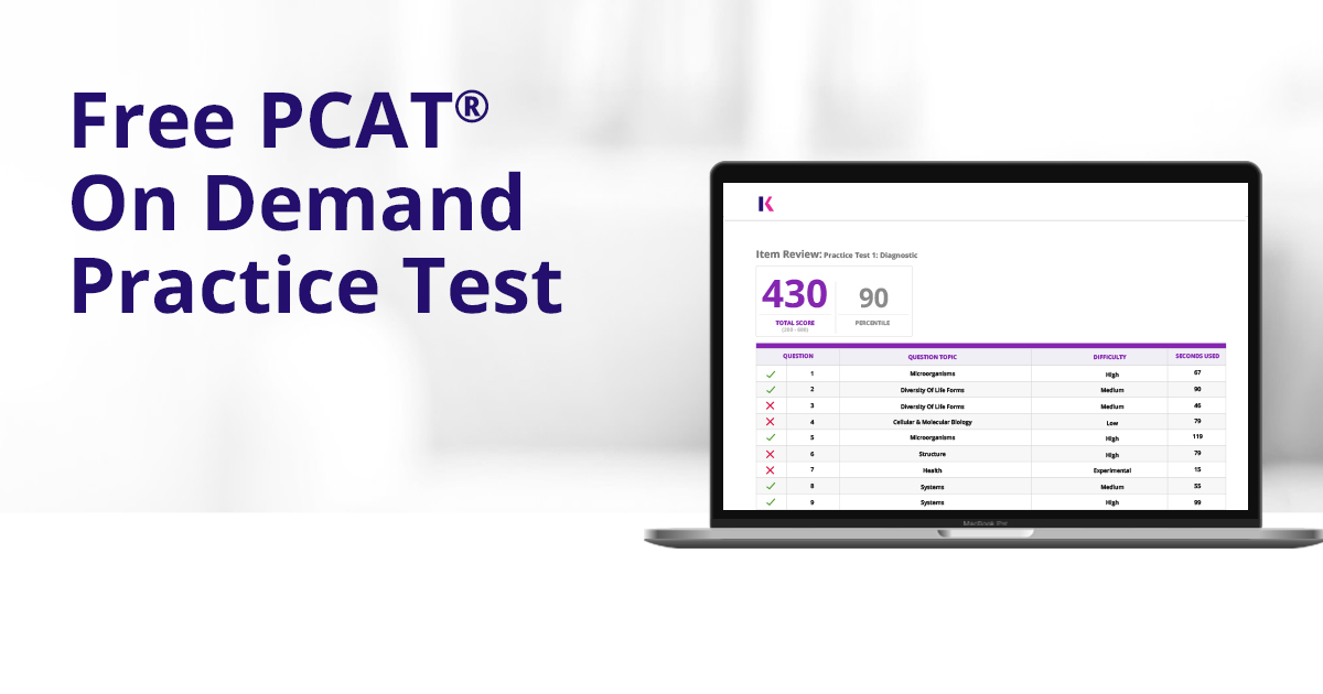 pcat practice exam score