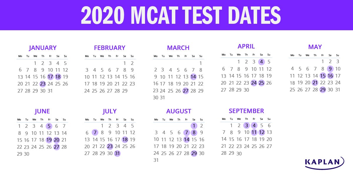 20192020 MCAT Test Dates & MCAT Score Release Kaplan Test Prep