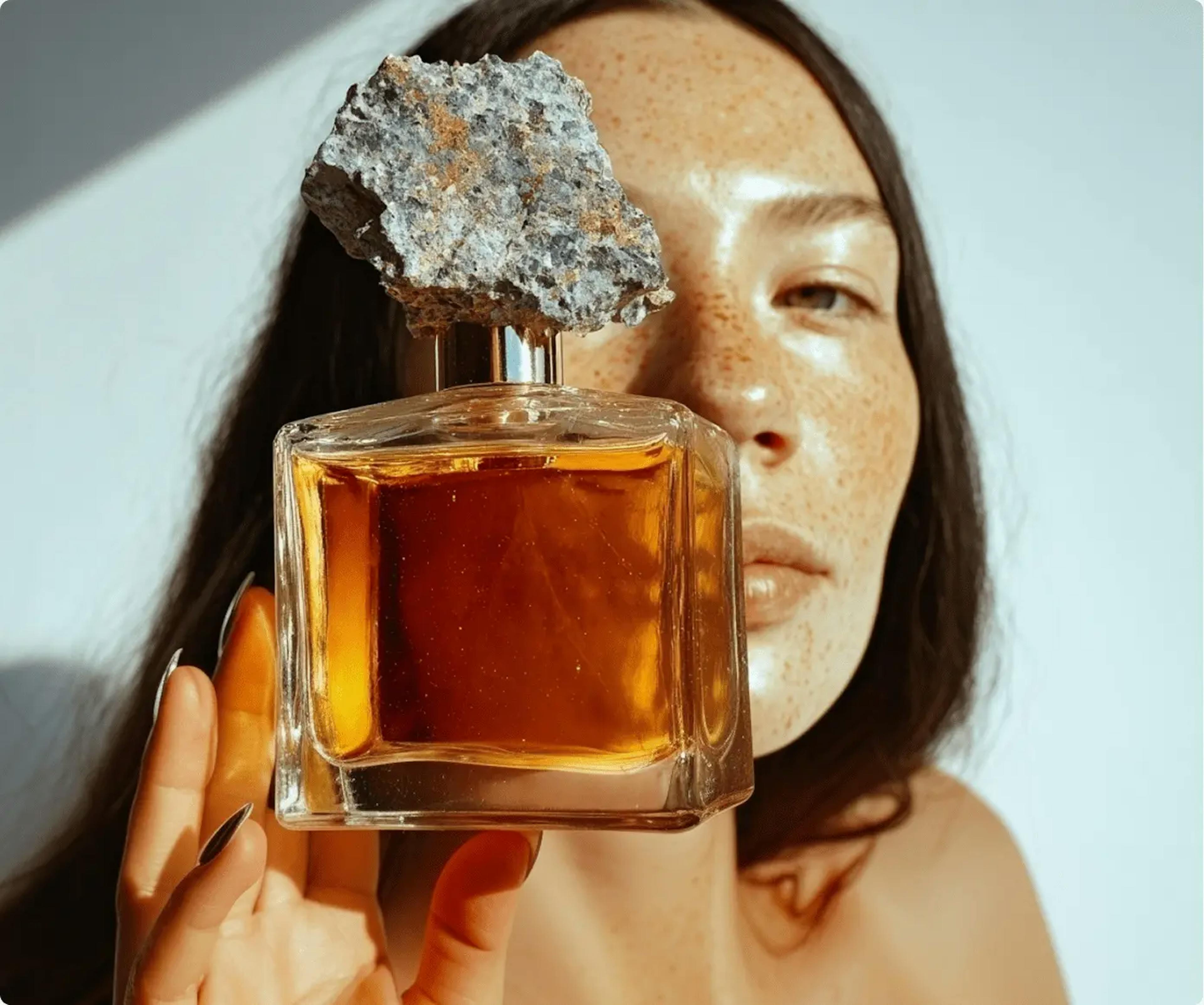 woman with a perfume bottle 