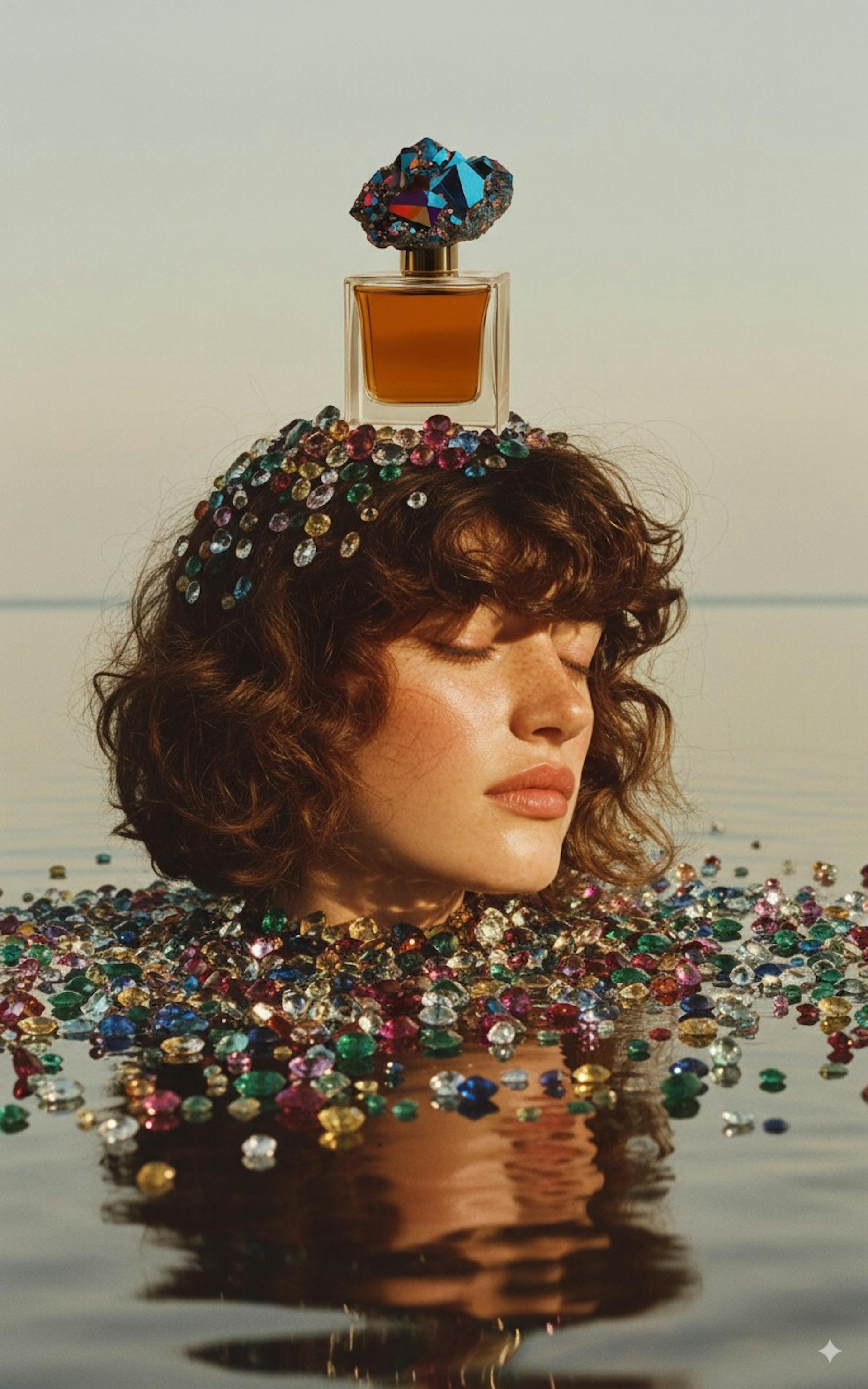 woman with a perfume bottle