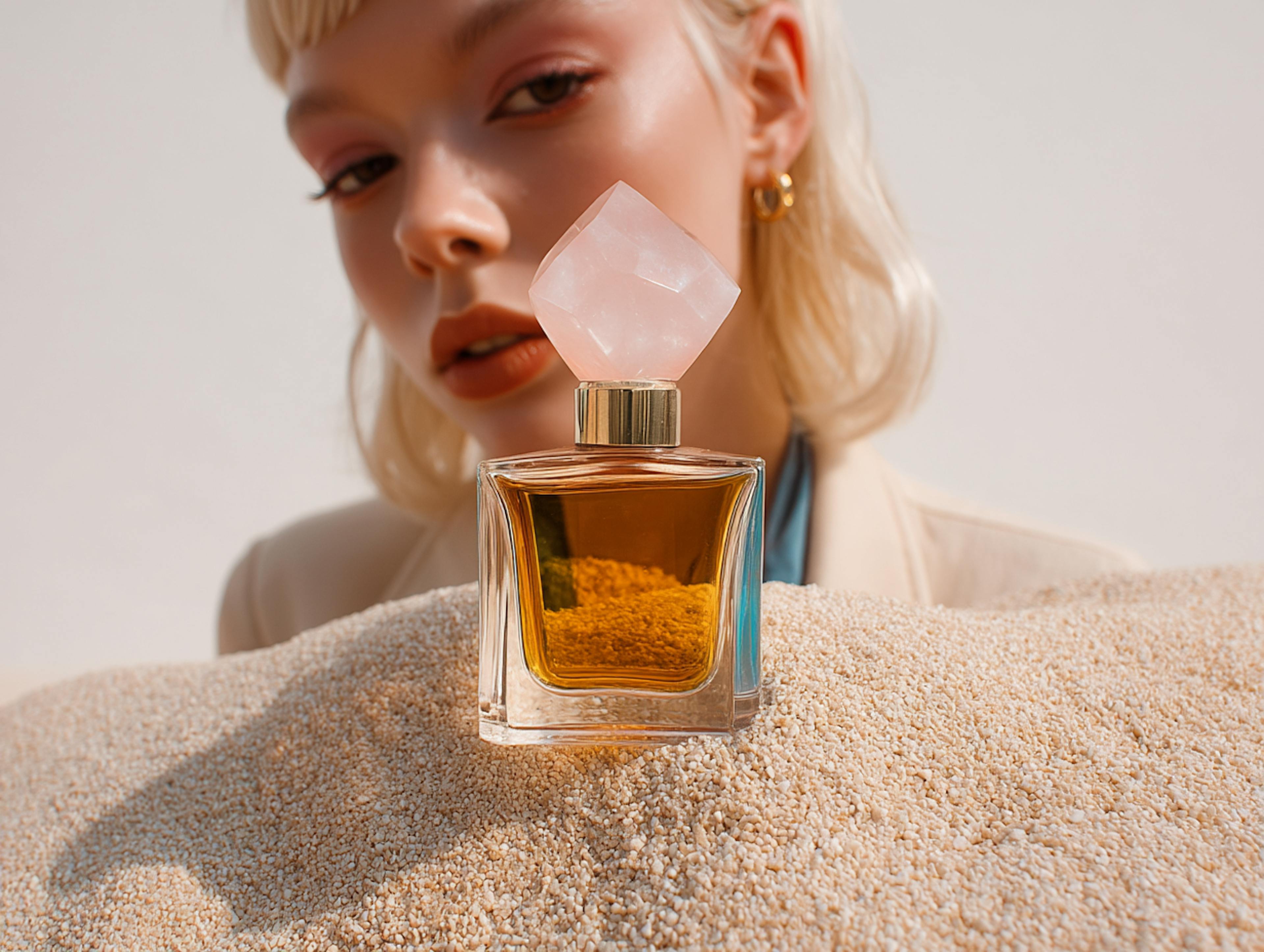 woman with a perfume bottle