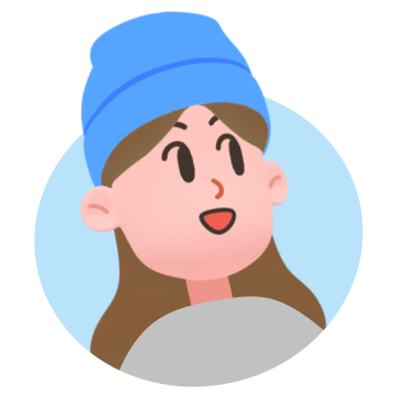 동료가 오른쪽을 바라보는 일러스트