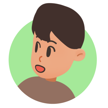 동료가 왼쪽을 바라보는 일러스트