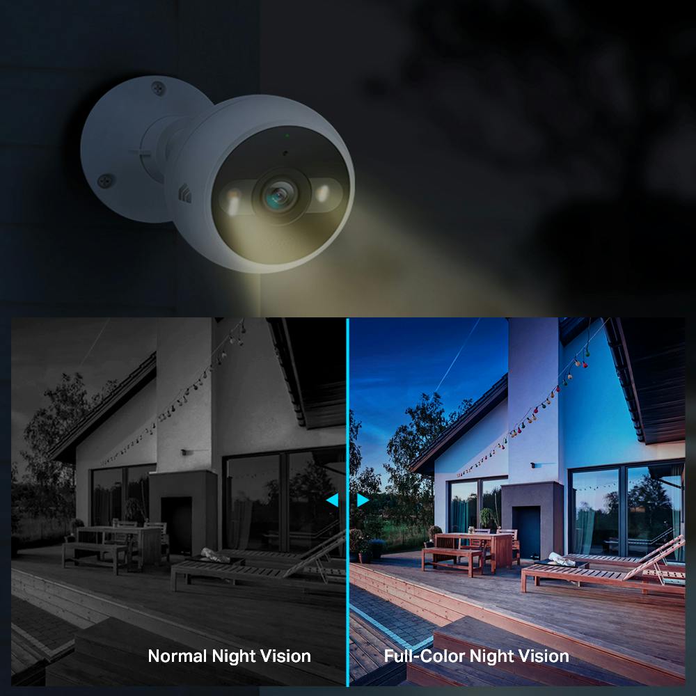 AOSU Solar Security Cameras Wireless WiFi, 360° View 2K Outdoor Camera with  Smart Siren Spotlights, Color Night Vision, Waterproof Home Surveillance