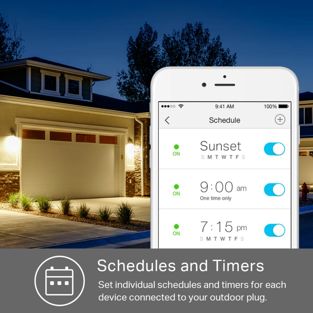 Kasa Smart Wi-Fi Outdoor Plug Schedules and Timers