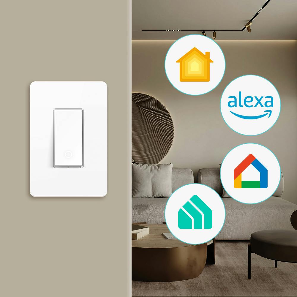 Kasa Matter Smart Light Switch: Voice Control w/Siri, Alexa & Google Assistant | UL Certified | Timer & Schedule | Easy Guided Install | Neutral KS205