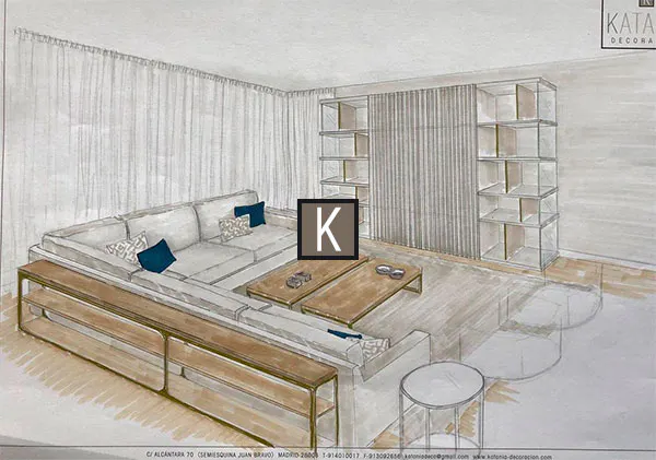Interiorismo Villaviciosa - Diseño de Interiores en boceto