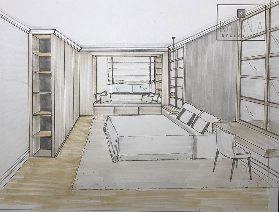 Boceto Proyecto de Interiorismo Alcobendas
