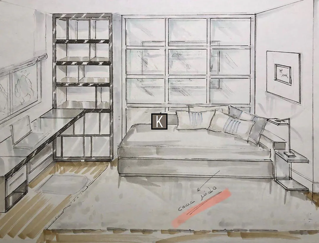 Boceto Proyecto de Interiorismo Tres Cantos
