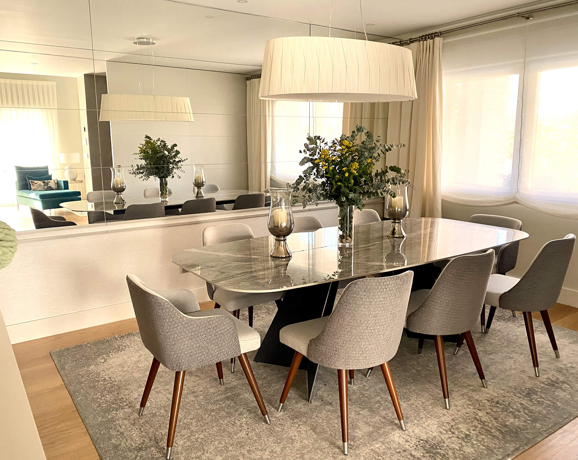 Comedor del proyecto de decoración en La Moraleja