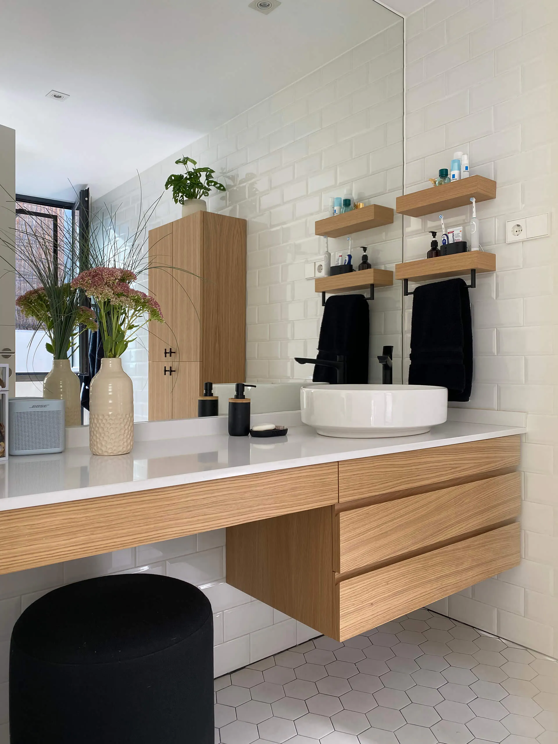 Detalle mueble de aseo del proyecto de decoración en Majadahonda
