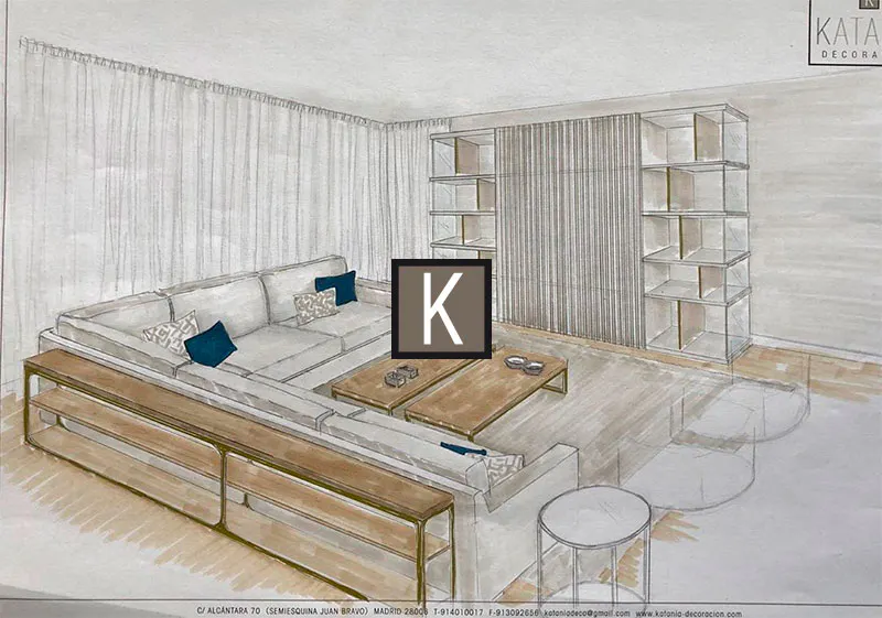 Proyecto de Interiorismo en La Moraleja - Boceto